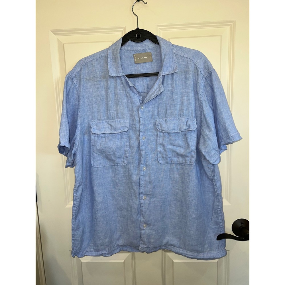 Everlane The Resort Shirt in Linen Short Sleeve Button Down Size Large